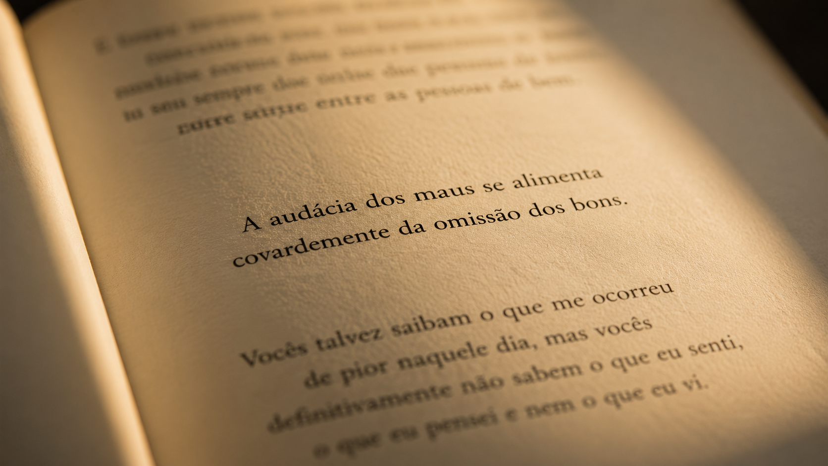 Página aberta do livro